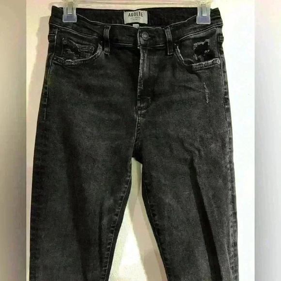AGOLDE Las Angeles size 28 black distressed jeans in used pre owned condition - Picture 2 of 7